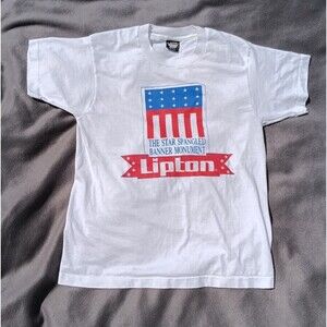 1991 Lipton Patriotic Monument T‑Shirt Medium White VTG Graphic Tee